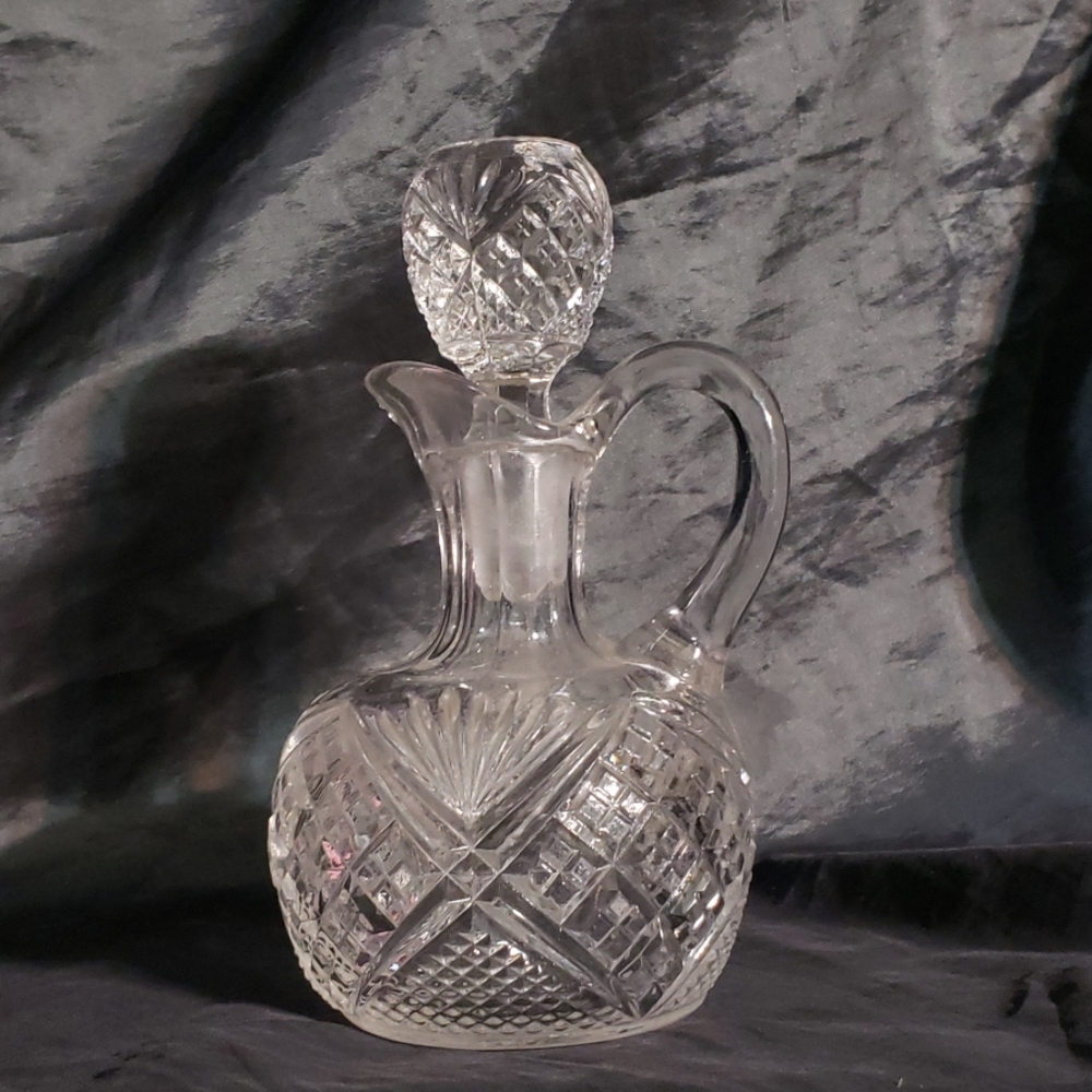 Vintage Glass Pitcher with Stopper